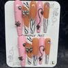 Pink star diamond long nails